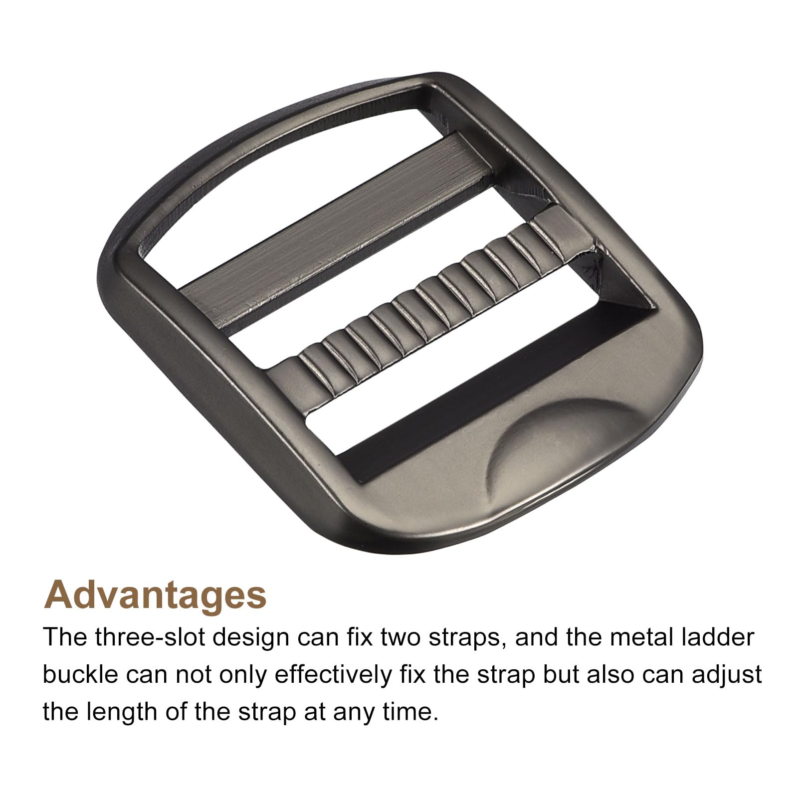 Uxcell Metal Ladder Buckle Slider Tri-Glider Metal Adjustable Buckles - Image 3