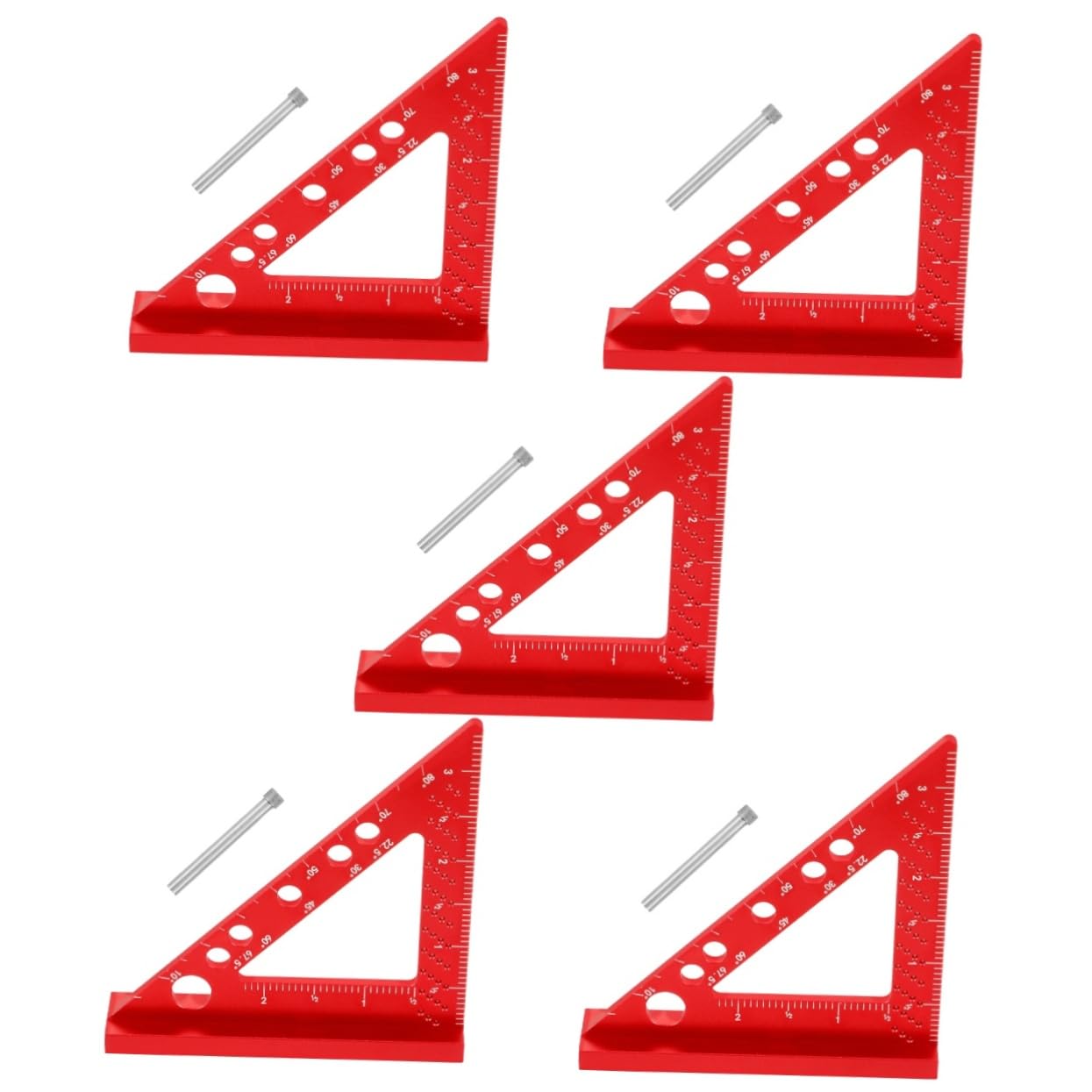 Uonlytech 5pcs Measuring Ruler for Woodworking Angle Tool Construction for Precise Measurements and Positioning Carpentry Projects