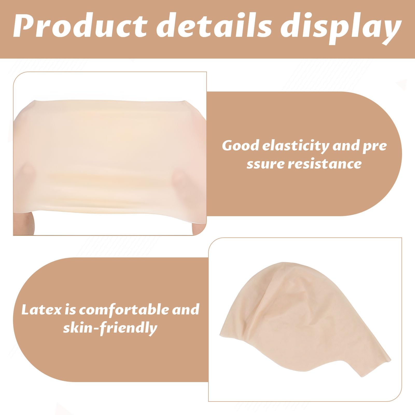 Qianeffort Bald Cap,2 PCS Latex Bald Caps for Dress Cosplay,Skin-color Bold Caps,Bald Wig for Adult,Bald Cap for Gru Costume,Bald Head Cap Bald Cover,Latex Bald Caps for Adult Men and Women - Image 3