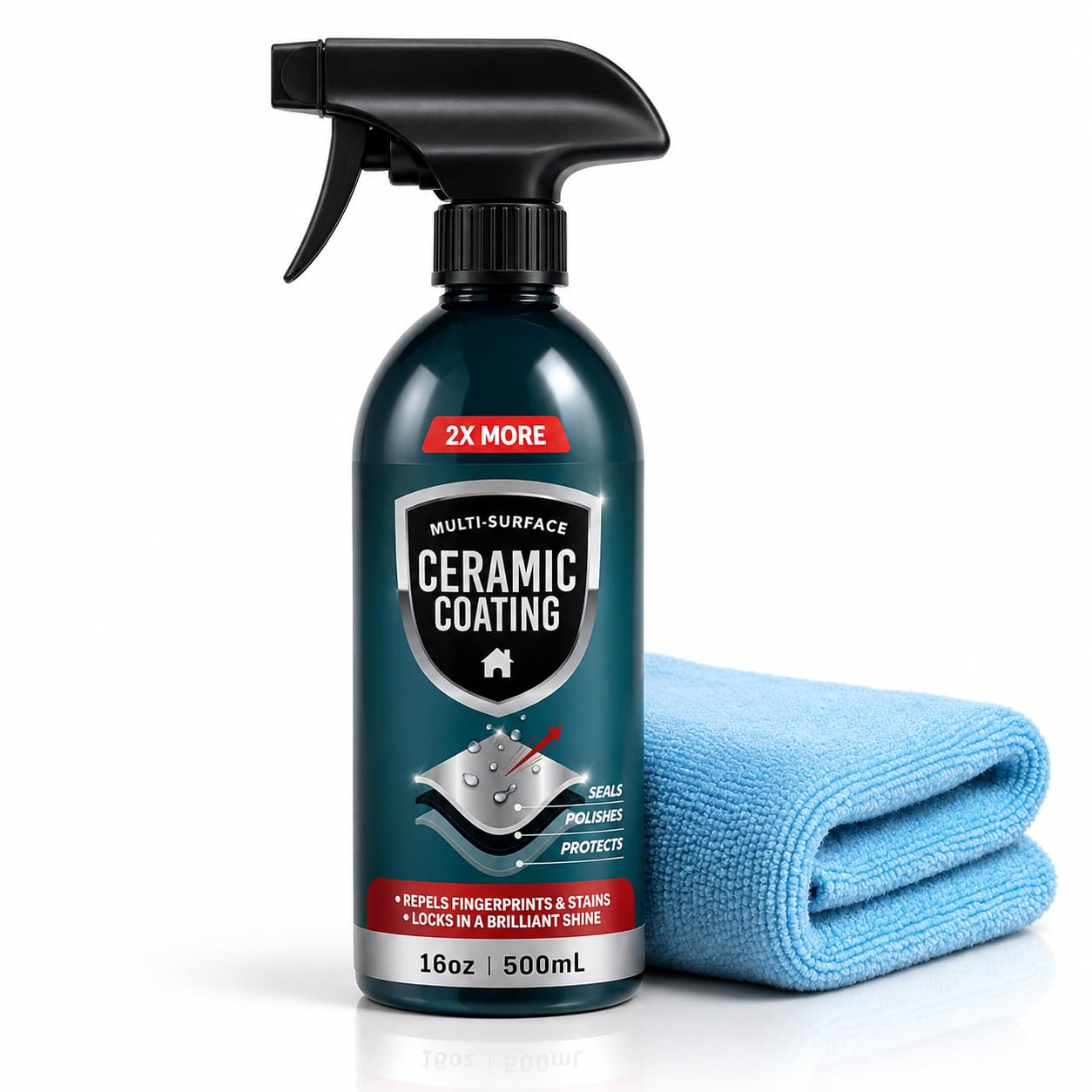 Kit de aerosol de revestimiento de cerámica para el hogar de 16 onzas – Brilla, sella y protege las superficies de cocina y baño – Evita huellas dactilares en electrodomésticos, encimeras y cualquier