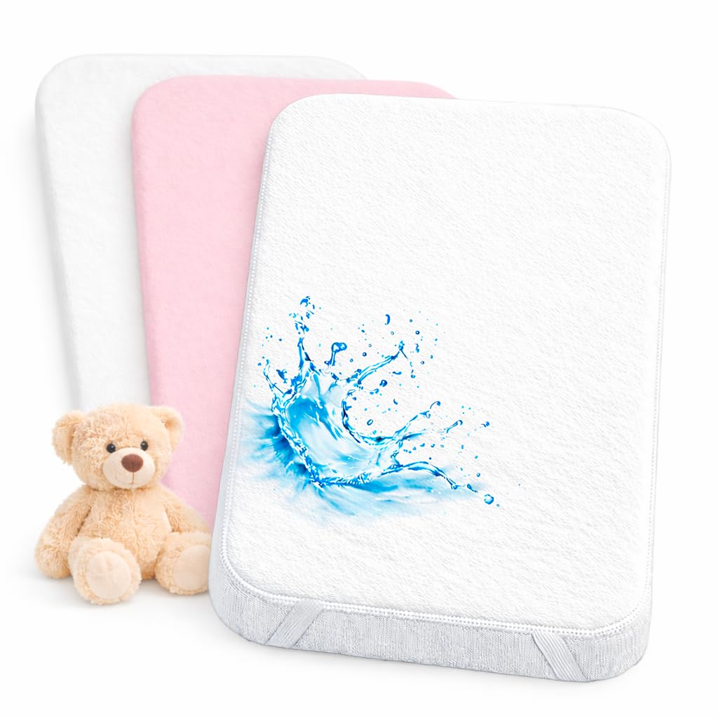 Lovely Hippo Hoeslaken 80x160 cm matrasbeschermer, waterdicht, compatibel met hutbed, wit/roze