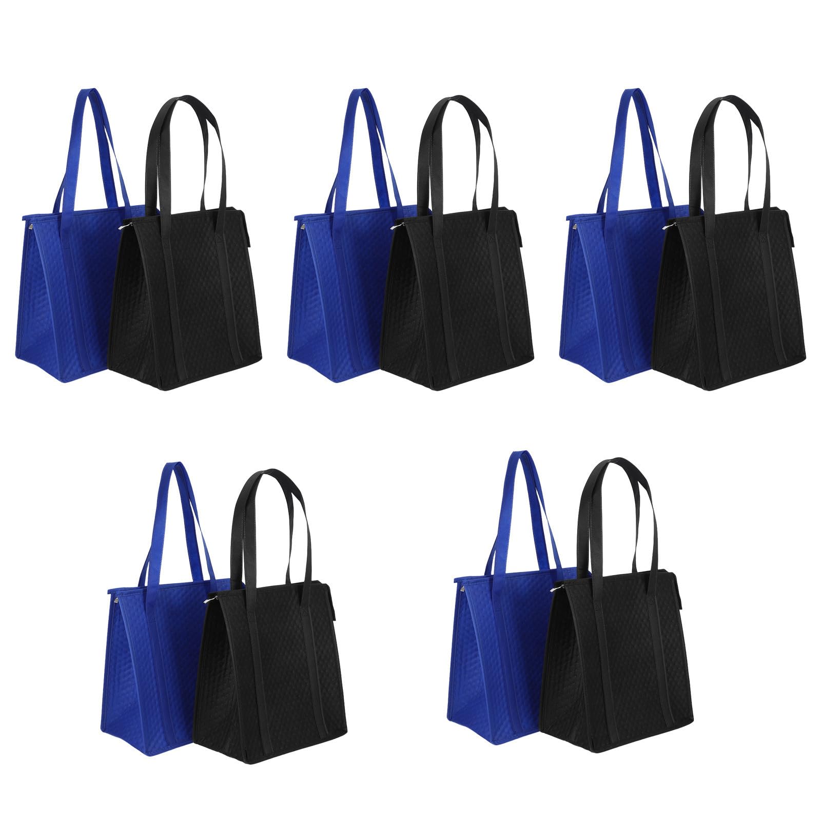 jojofuny 10pièces Sacs Isothermes Réutilisables Sacs de Courses à Fermeture Éclair et Poignées pour Aliments Chauds et Froids Tote Isotherme pour Cuisine Activités Extérieur