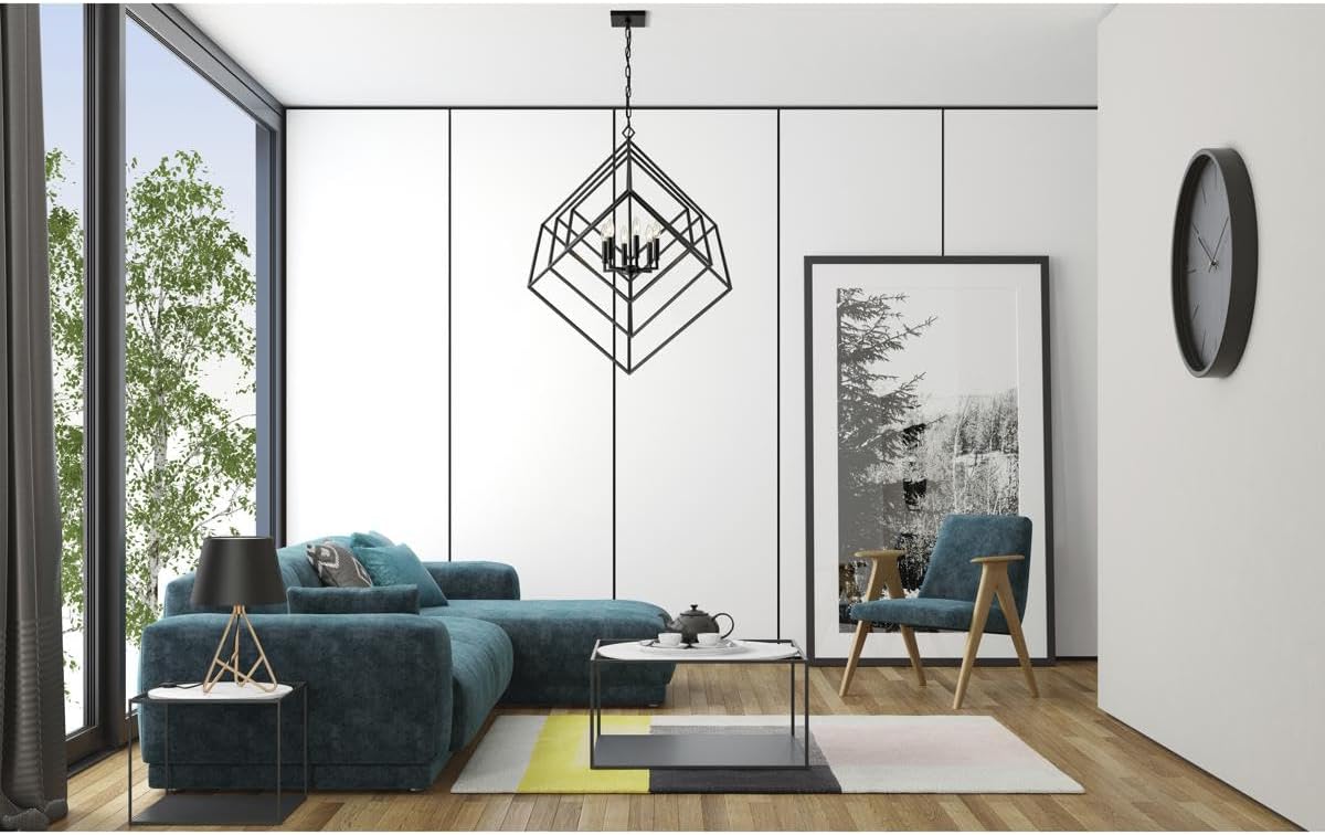 Z-Lite 457-6MB Euclid Chandelier, 6-Light 360 Total Watts, Matte Black