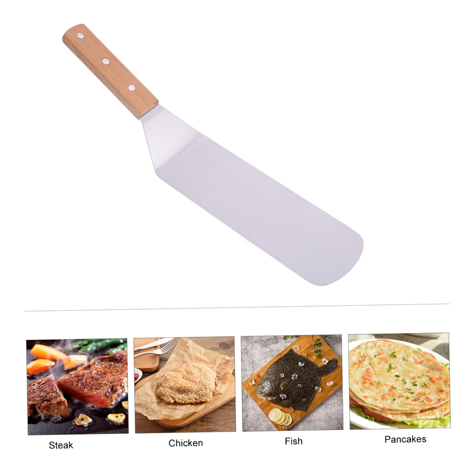 Espátulas Para Freír De Acero Inoxidable Incluido Volteador De Pizza y Rasqueta Para Cocina