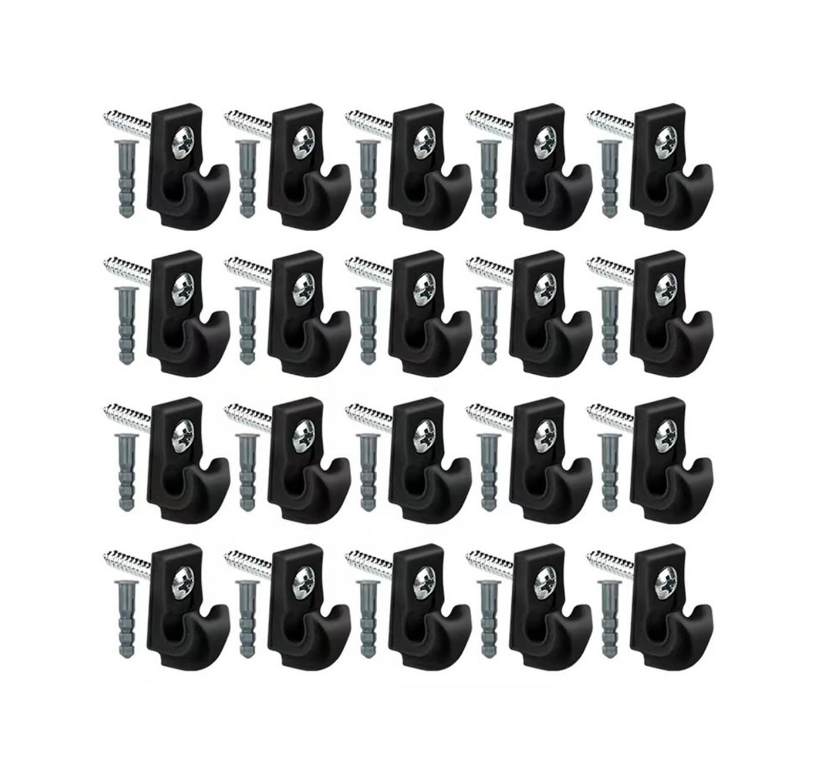 BAYNOPURIN Outdoor Light Hook 50-10Pcs String Light Hanger Hooks Heavy Duty Screw in Ceiling ABS Hanging for Outdoor Lamp & Plant Potted Holders(Black-20pcs)