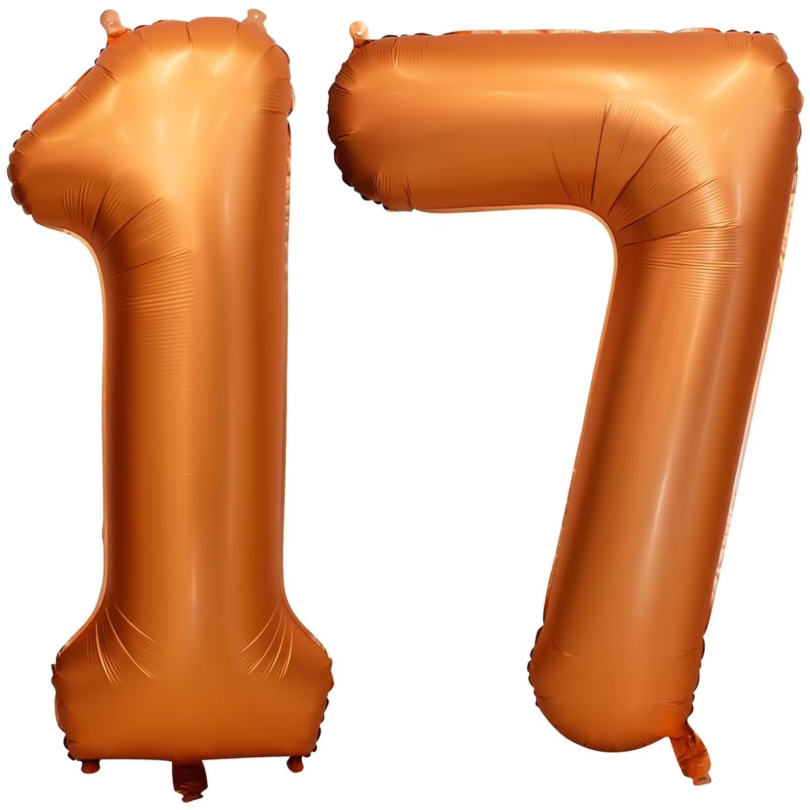 Orange Number 17 Balloons 40 Inch Large Aluminum Foil Orange Party Balloons