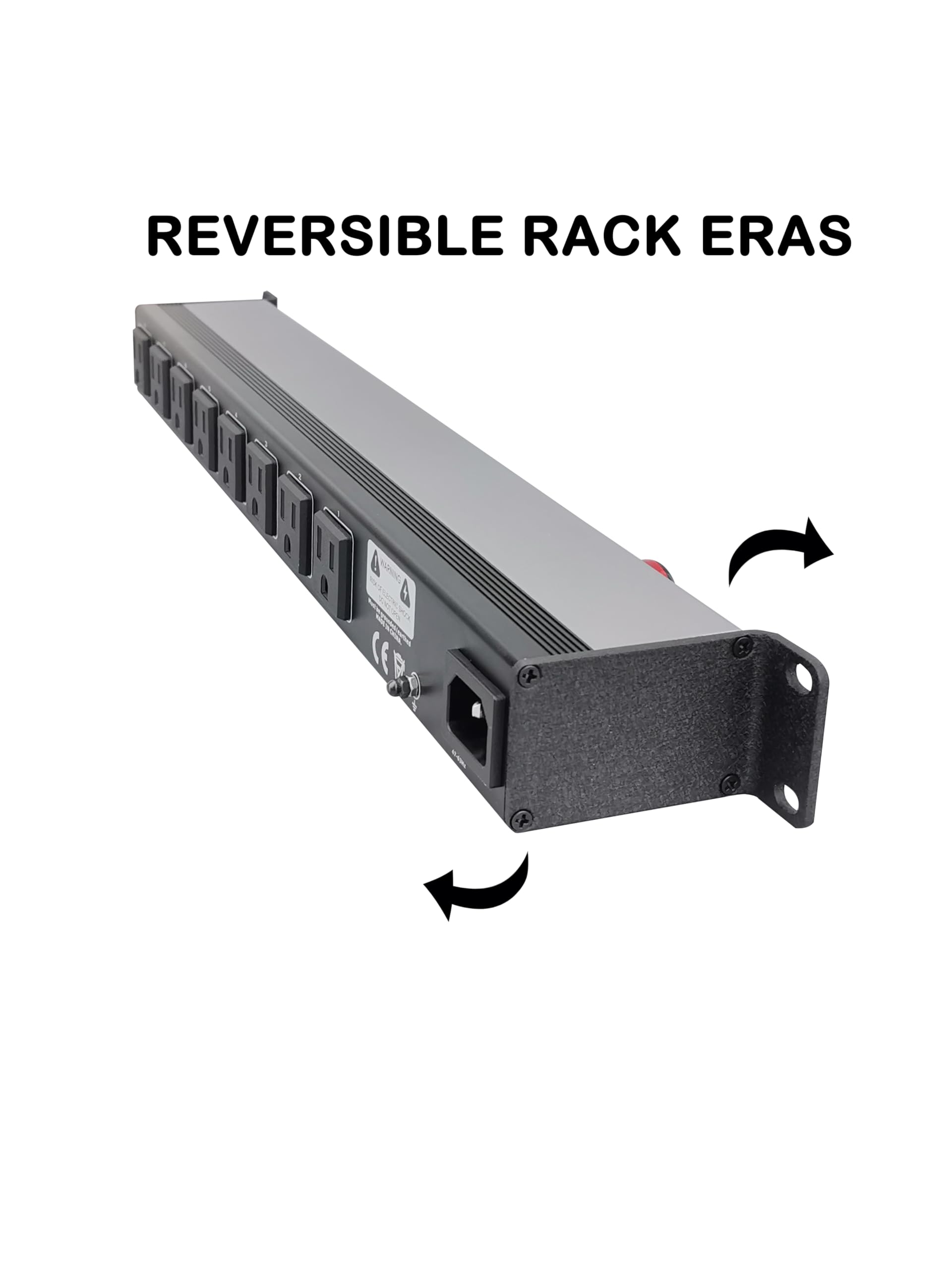 Ciabatta a 8 porte, PDU di montaggio rack 1U, con protezione da sovraccarico, interruttori LED, alloggiamento in alluminio metallico, 9 prese NEMA 5-15R, binario di raccolta in rame