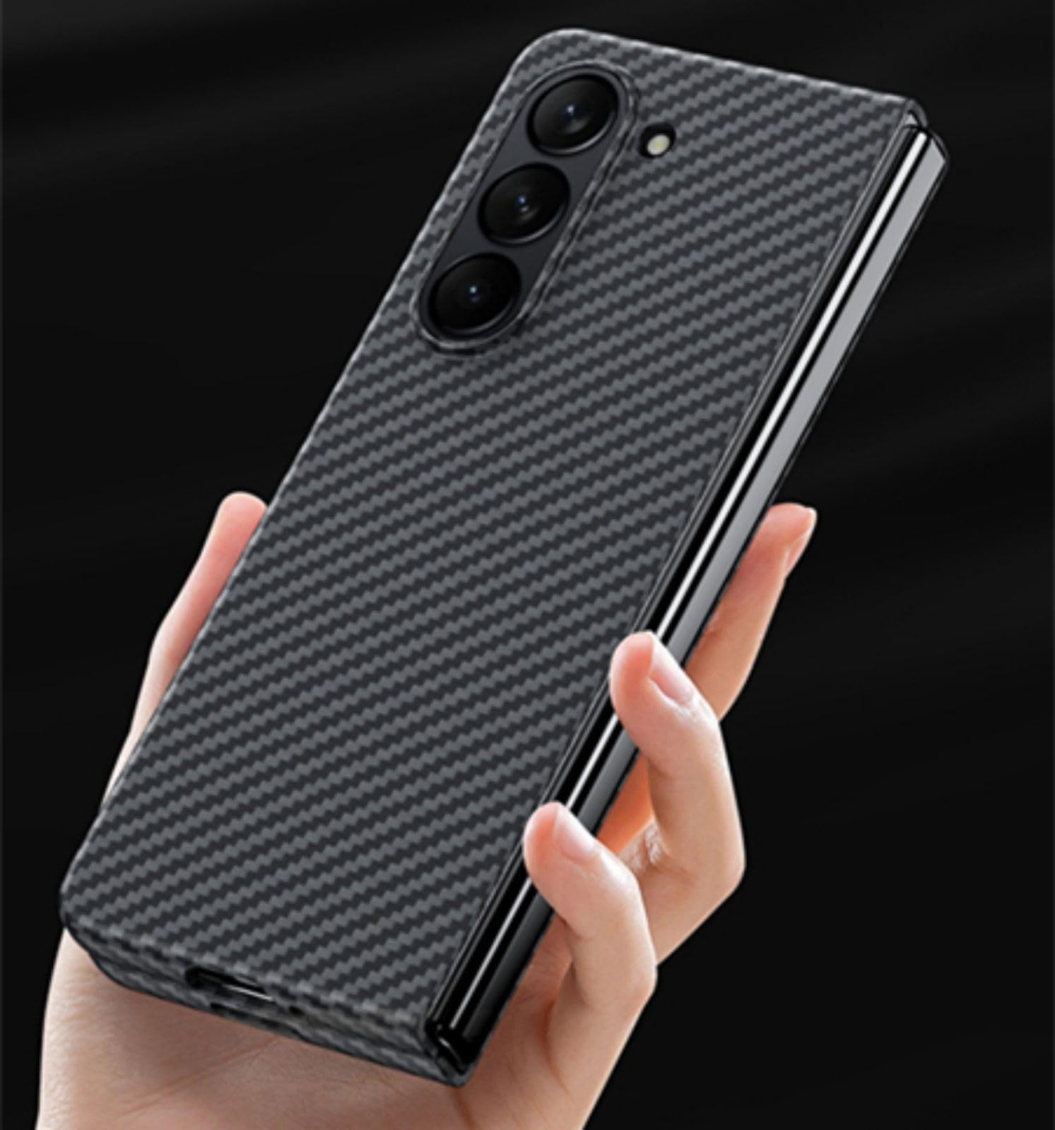 Custodia per Galaxy Fold5 Cover Fibra Carbonio,Ultra Light Pelle Sottile Custodie Bumper Case per Samsung Galaxy Z Fold5(1)