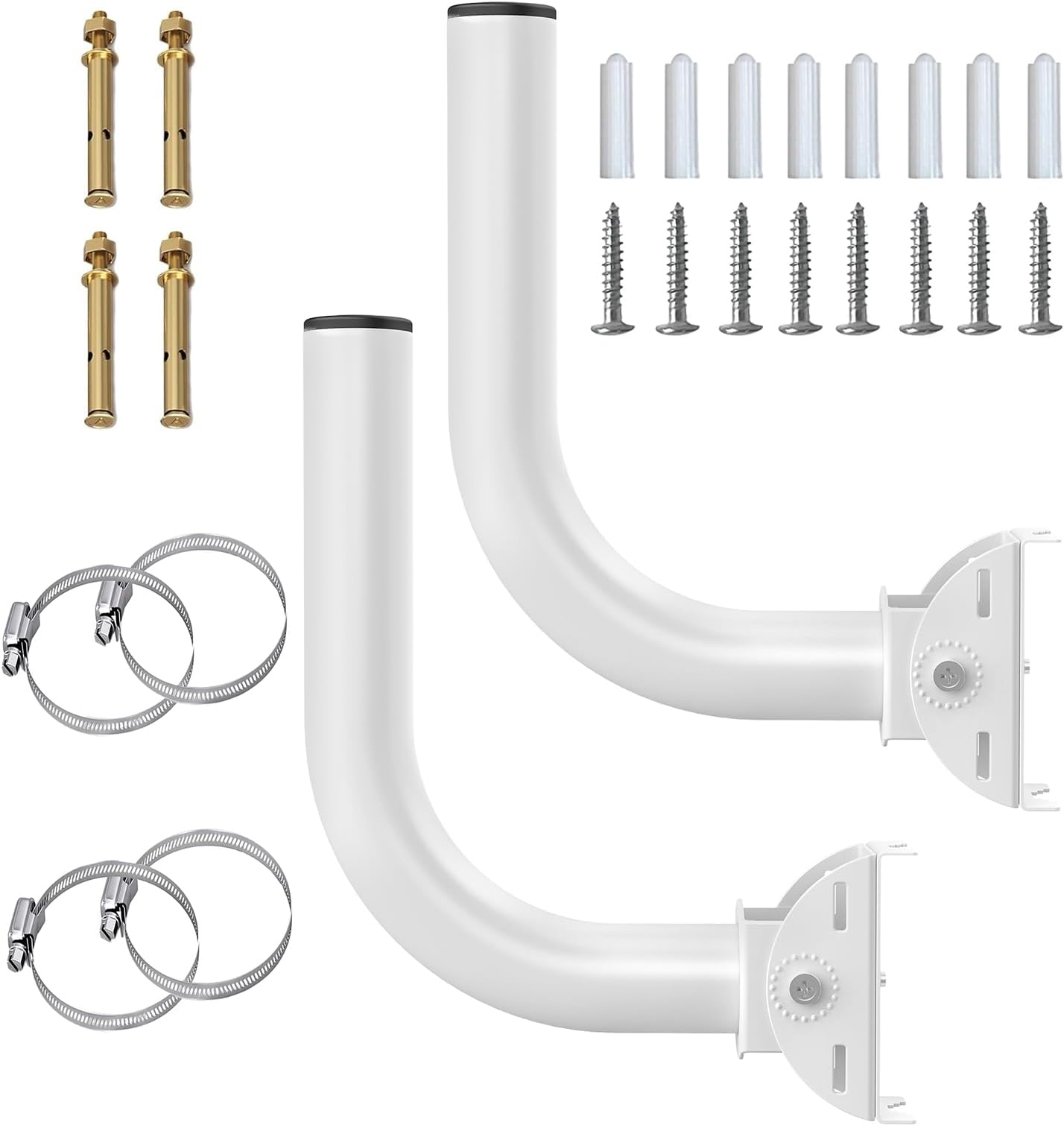 Wireless Bridge Mount Universal Outdoor Pole Mount Bracket / Wall Mount J Pole Mount for Outdoor Point-to-Point AP Access Point for Antenna/ Security Camera Building to Building Mount[2 Pack]