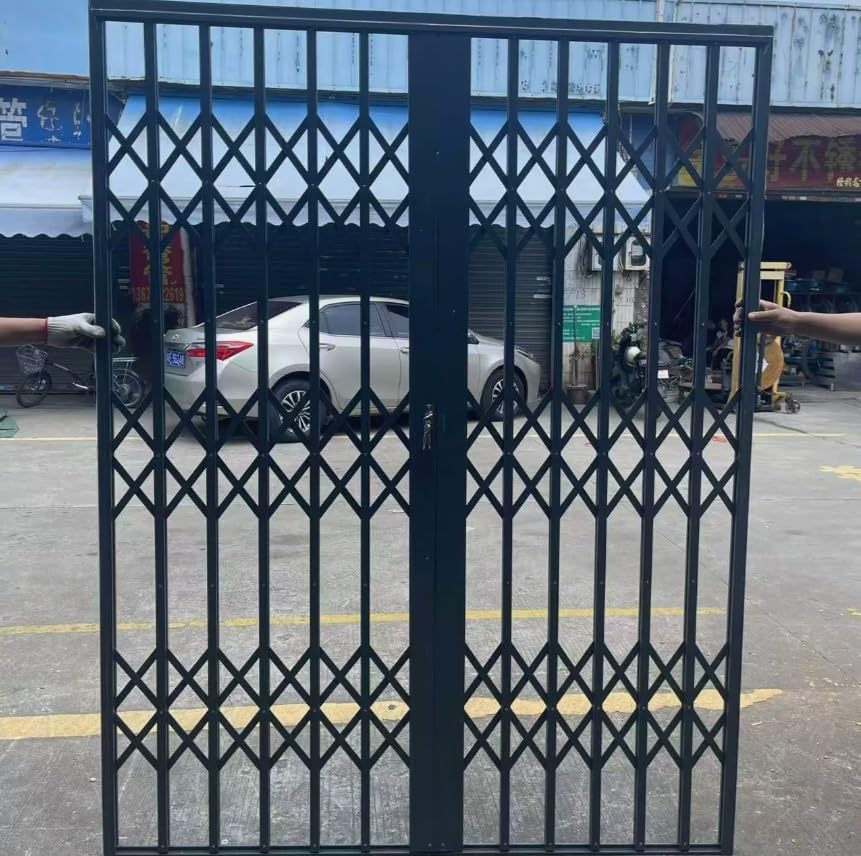 Rejas para Ventanas Exteriores Barras De Ventana Antirrobo Con Cerradura, Protector De Seguridad De Ventana De Aluminio Plegable A Prueba De Herrumbre, Rejillas De Ventana(W120xH190cm/47x75in)