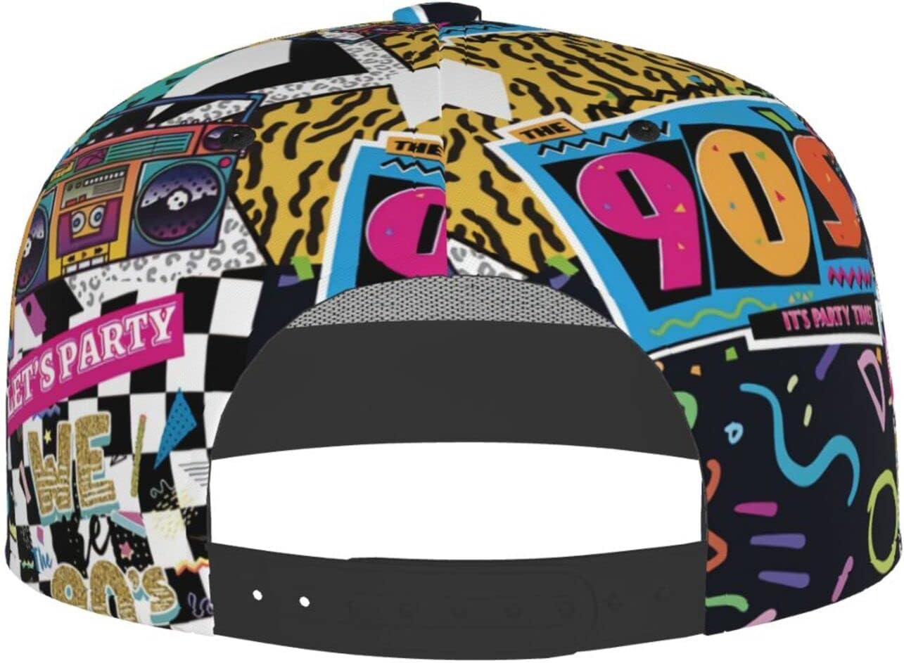 Vintage 80s or 90s Flat Bill Baseball Cap Retro Hats Adjustable Casual Baseball Hats for Men Women - Image 4