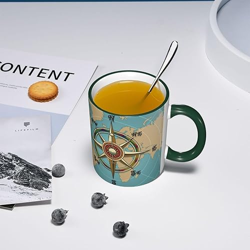 Miniatura 7 de vintage wind compass Coffee Mug Coffee Cups Ceramic with Handle,Tea Cups Mug tazas para cafe Drinking Cups Gifts for Women Men,Unique Coffee Mugs