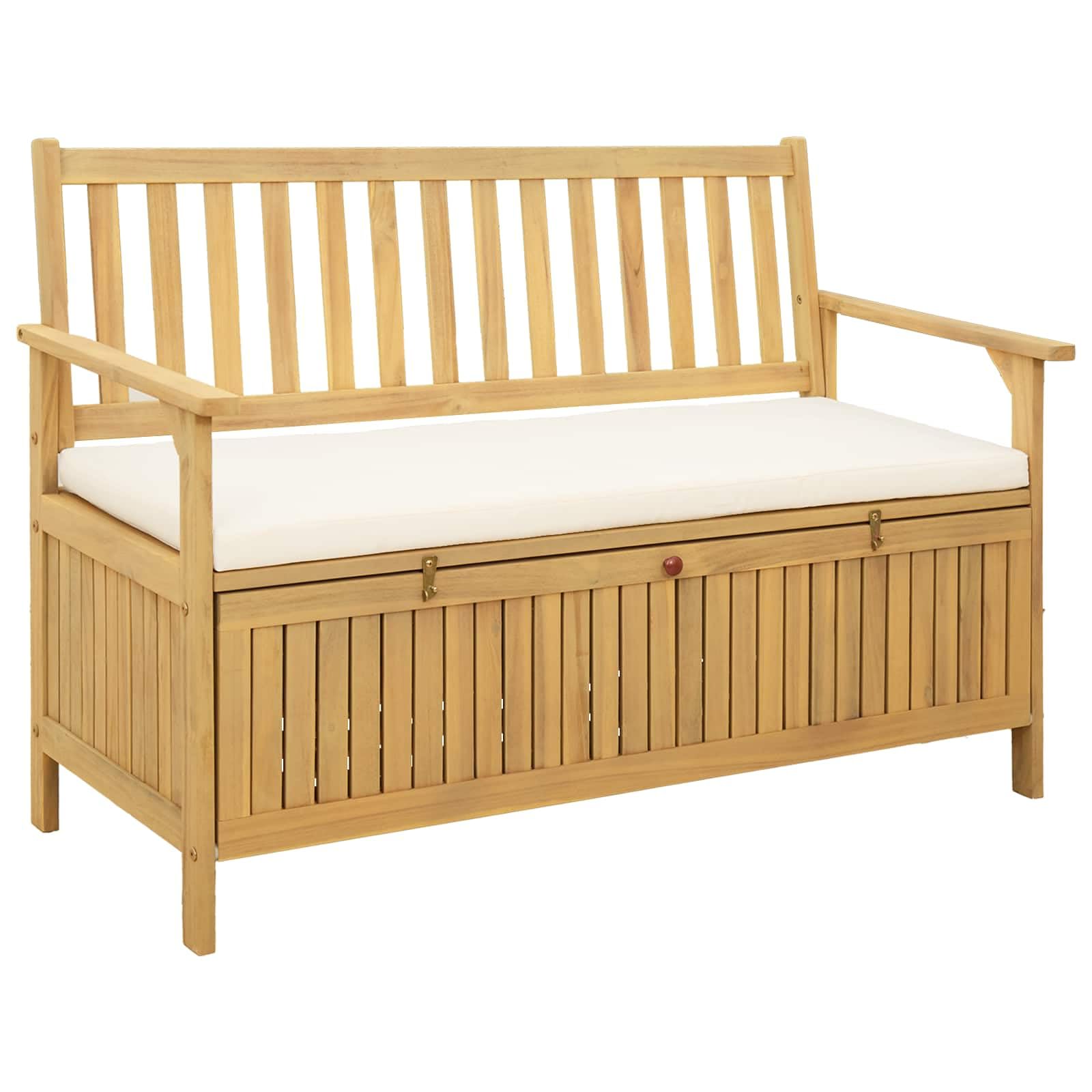 Ławka do przechowywania 2-osobowa 120 x 63 x 84 cm prostokątna ze schowkiem