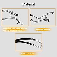 Vista 4 de Juego de línea de CA trasera/auxiliar, manguera de aire acondicionado de refrigeración trasera, compatible con Dodge Caravan Dodge Grand Caravan