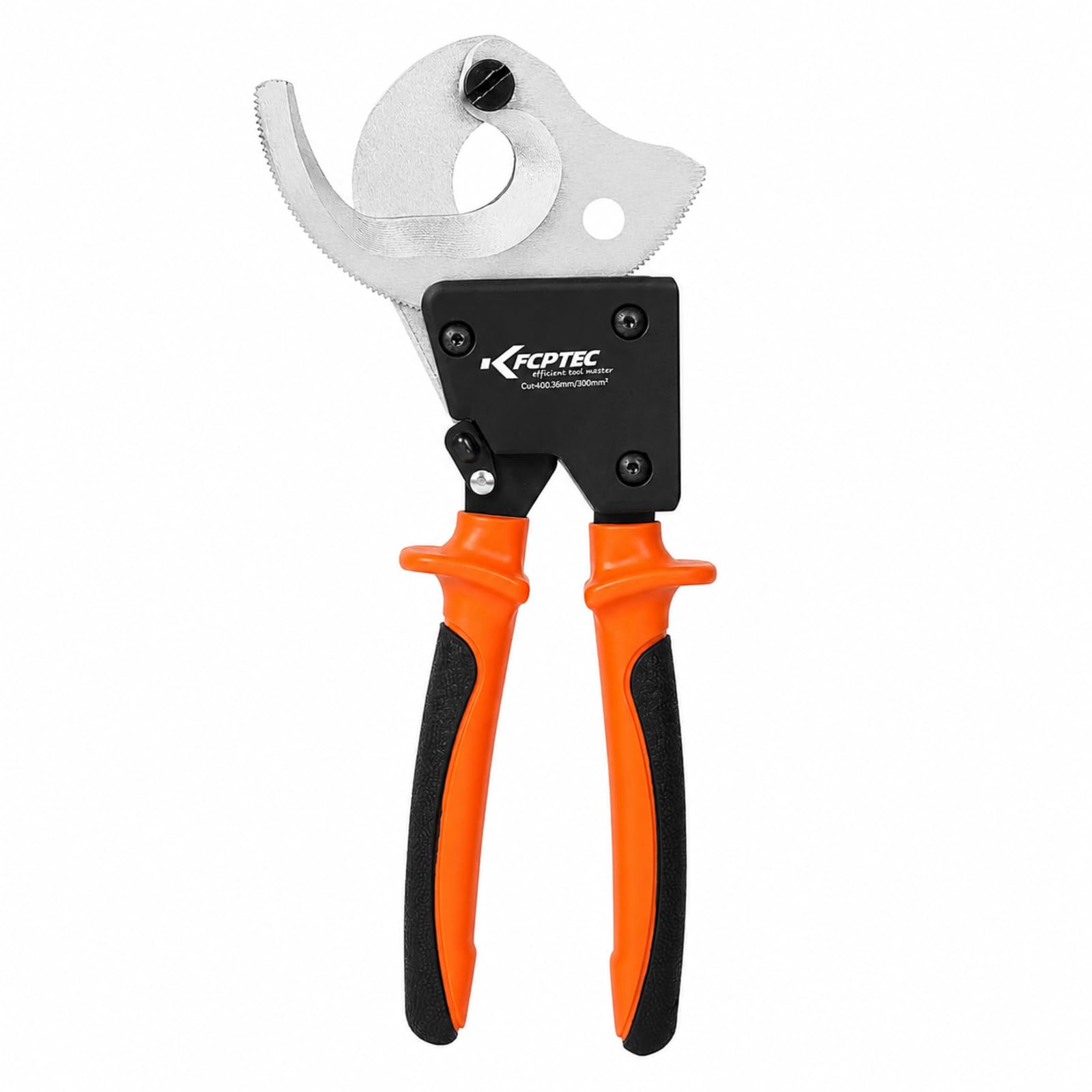 KF CPTEC Coupe-câbles à cliquet pour câbles en aluminium et cuivre – Ciseaux à fils pour câbles multibrins – Coupe jusqu’à 300 mm²