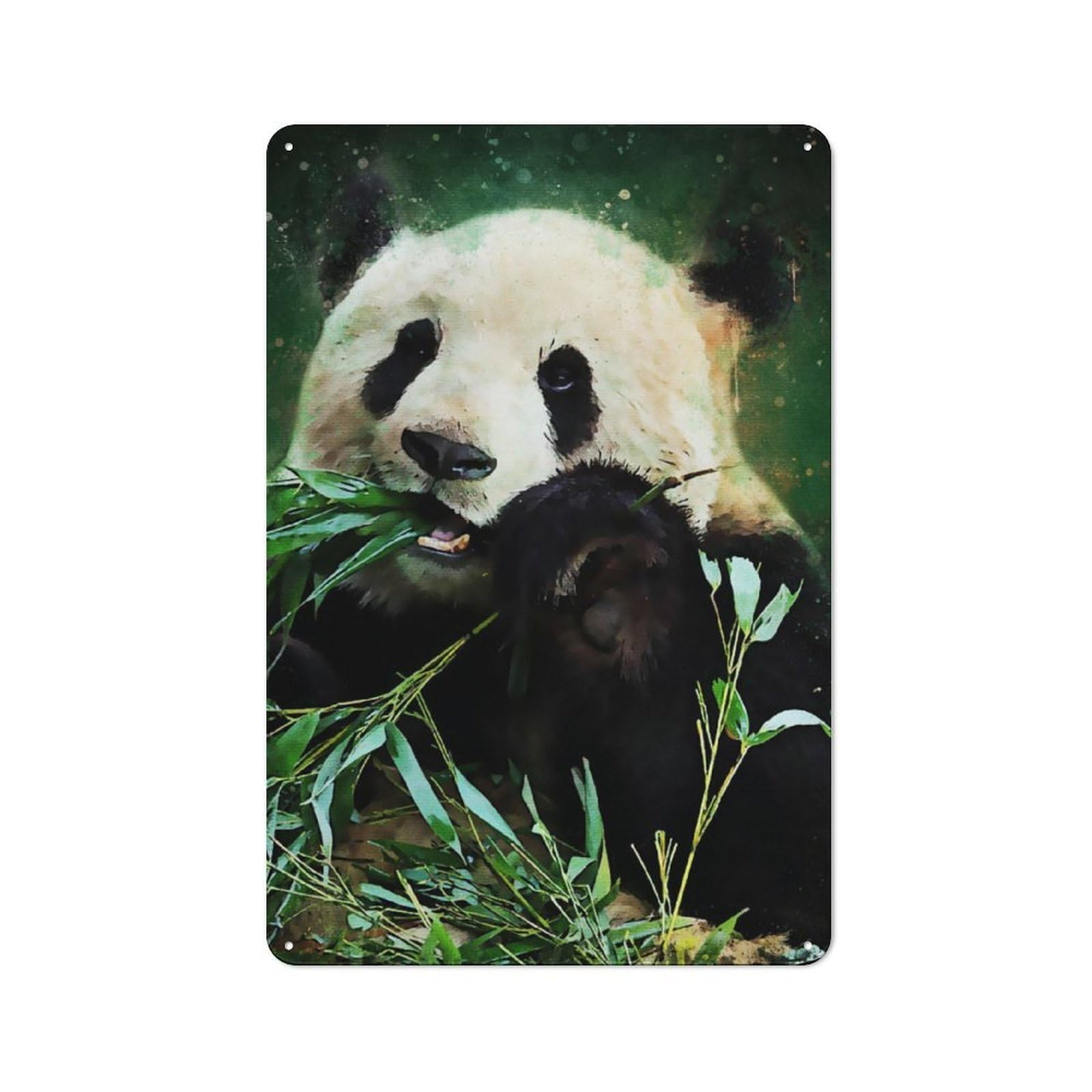 Junmoney Cute Panda Tin Sign 30X20cm With For Café Or Home Bar, Rustic Decor, For Café-Style Decor Fans