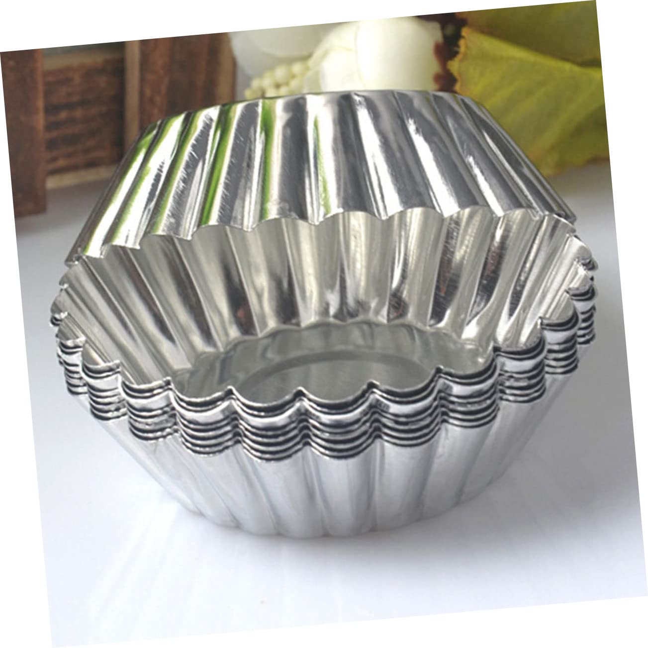 COLLBATH Moldes para Tartaletas de Huevo Hojalata Plata 100 Piezas