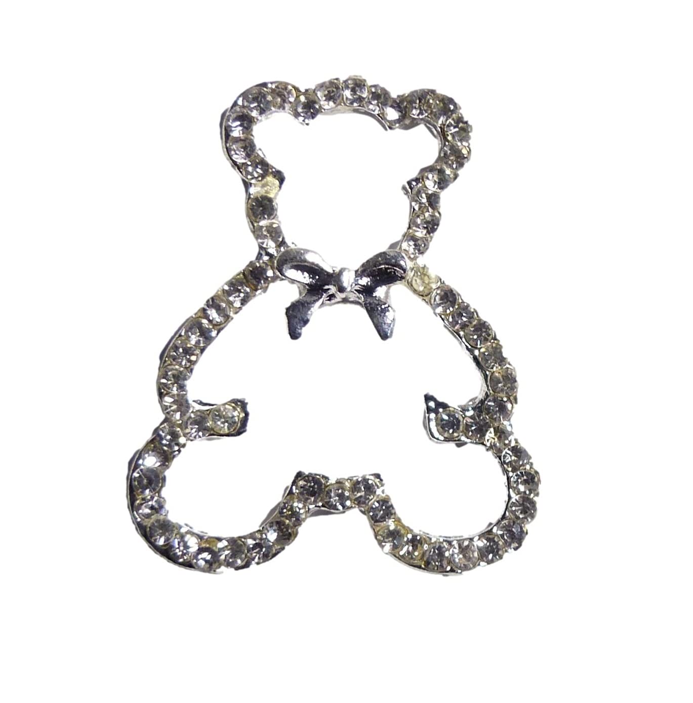 Syntego Silver Teddy Bear Diamante Rhinestone Silhouette Crystal Flat Back Embellishment