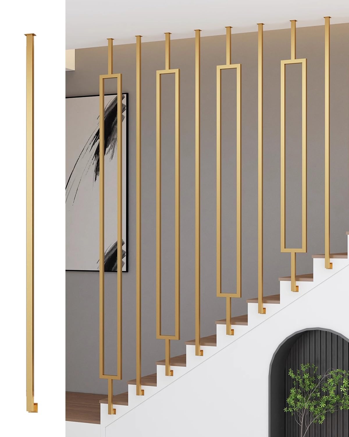 Balustrade d'escalier carrée décorative pour grenier et aménagement de mezzanine