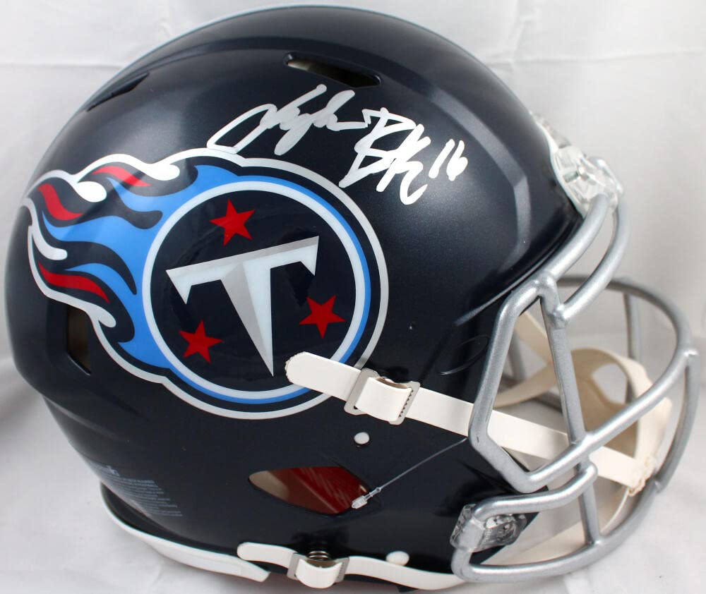 Treylon Burks Autographed Titans F/S Speed Authentic Helmet- Beckett W Hologram Silver