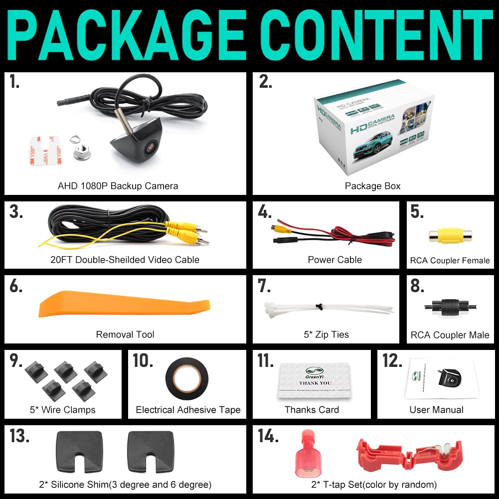 AHD 1080P Vehicle Backup Camera Only Work with Monitors Radio Head