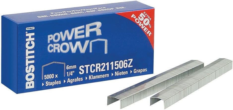Bostitch B8 Flat Clinch/B8 New Gen STCR211506Z Staples/B8 Mini B8 Quantity per Pack 5000 Staple Thickness 11 x 6 mm