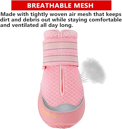 Miniatura 3 de QUMY - Juego de 4 botas para perros grandes, zapatos para perros medianos y protectores de patas para pavimento caliente, protección contra el calor