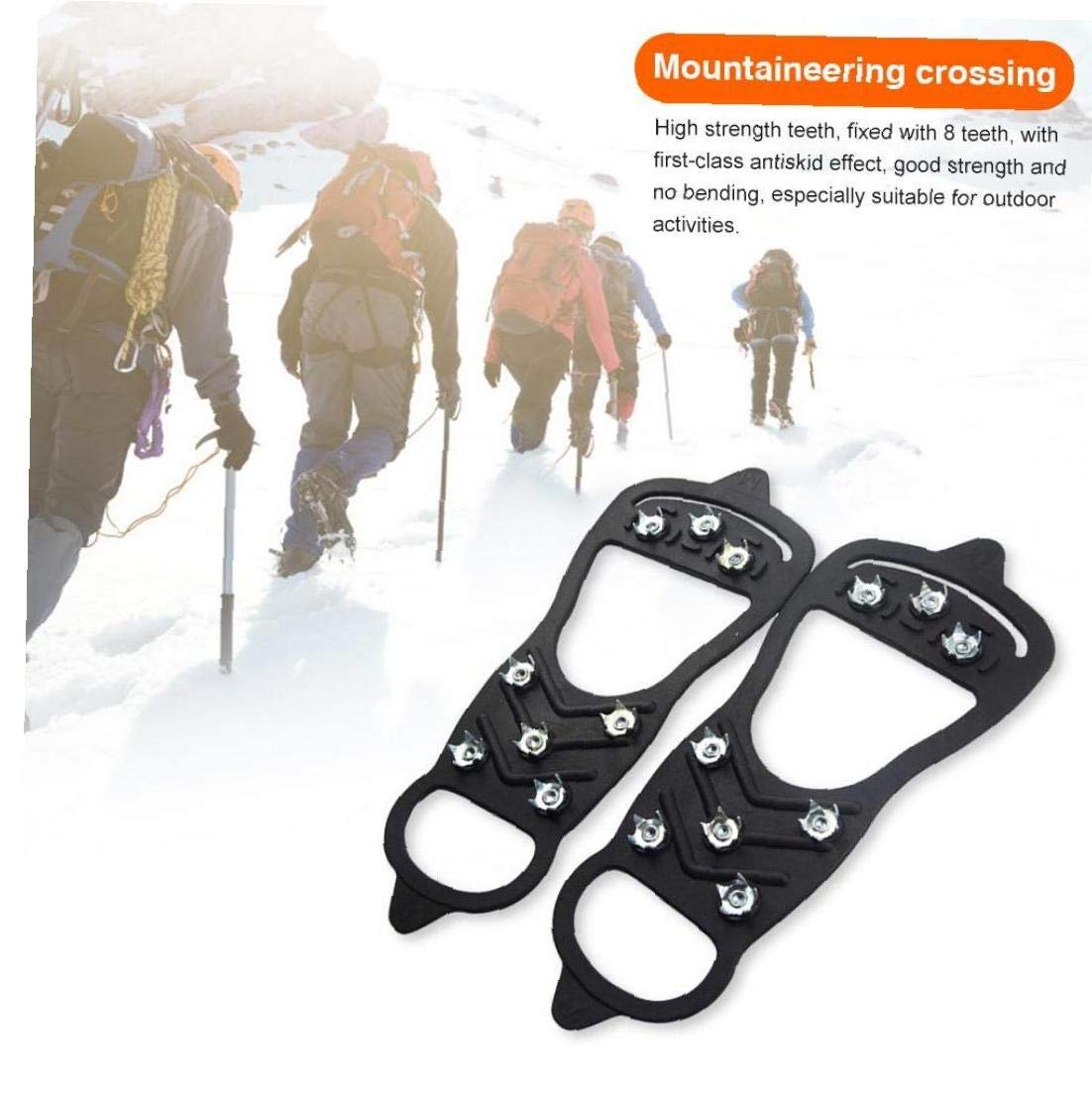 Crampons de Glace Crampons de Traction sur Neige Crampons pour Bottes de Chaussures Crampons de Marche en Caoutchouc glacé Chaussures Extensibles antidérapantes (m)