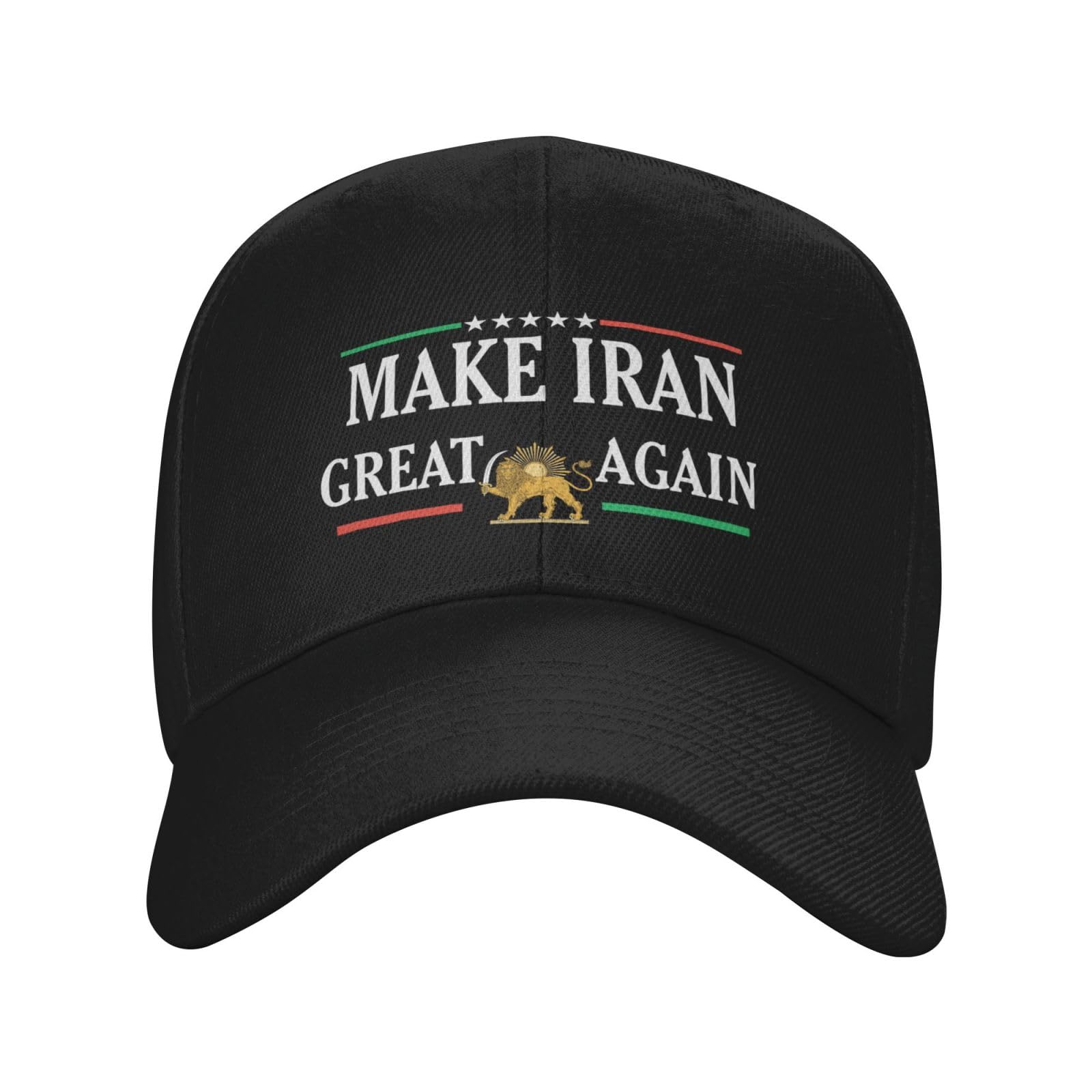 HACXZ Make Iran Great Again Hat MIGA Hat Old Iran Persian Flag Lion and Sun Caps Trucker Cap for Men Women Adult Black