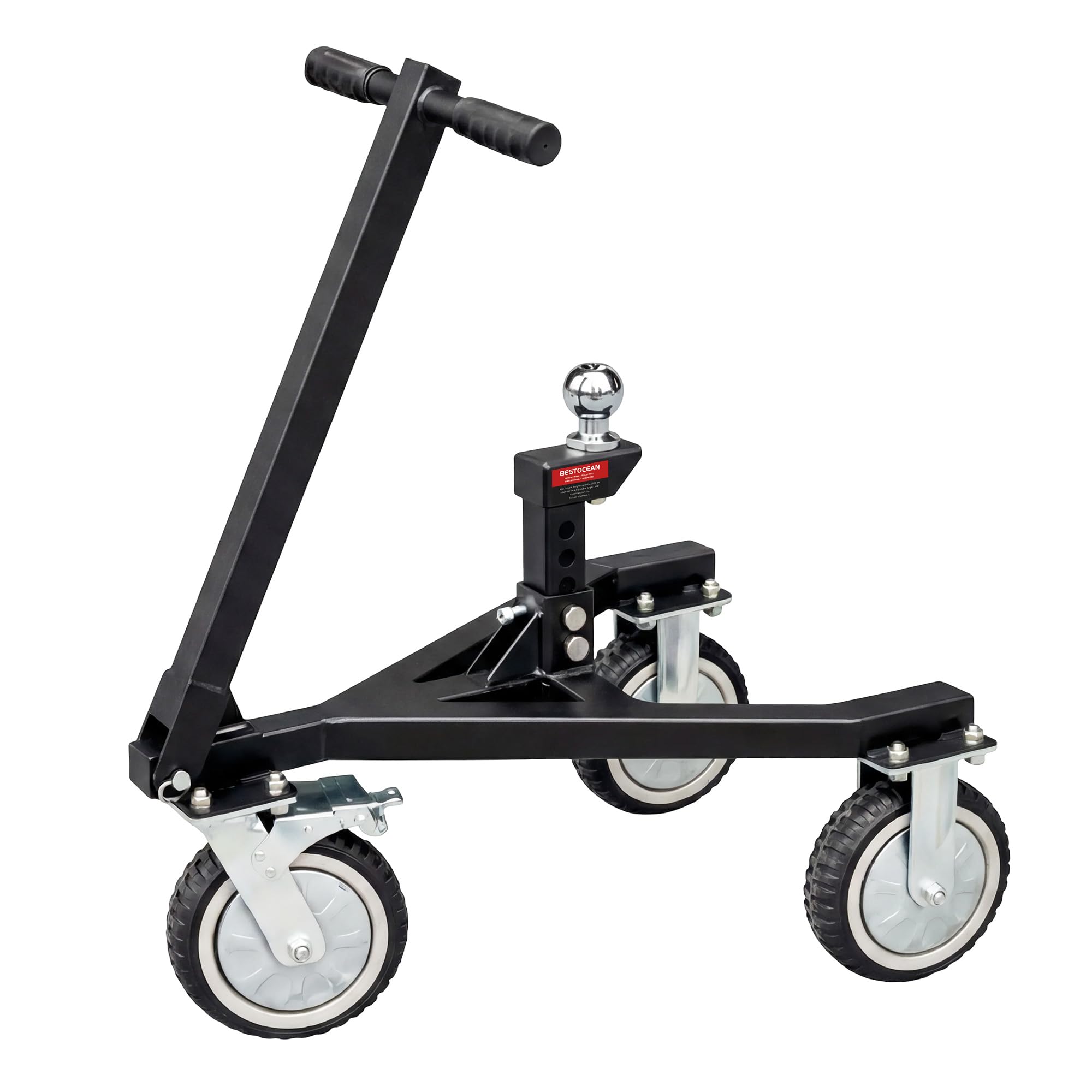 Photo 1 of BESTOCEAN Trailer Dolly, 3500 lb Tongue Weight Capacity, Heavy Duty Trailer Mover Dolly with 2 inch Ball, Angle Adjustable, 8'' PU Swivel Wheels with Brakes, for RV, Boat, Camper & Utility Trailers