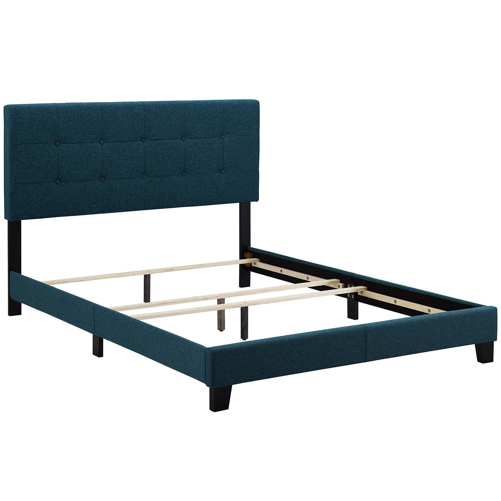 Modway Amira Tufted Fabric Upholstered Full Bed Frame With Headboard In Azure product thumbnail 5