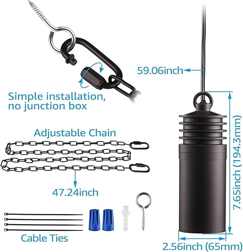 Miniatura 6 de LEONLITE Paquete de 8 luces colgantes de bajo voltaje, luces colgantes de árbol de 12 V, certificación UL, luz colgante LED para exteriores para