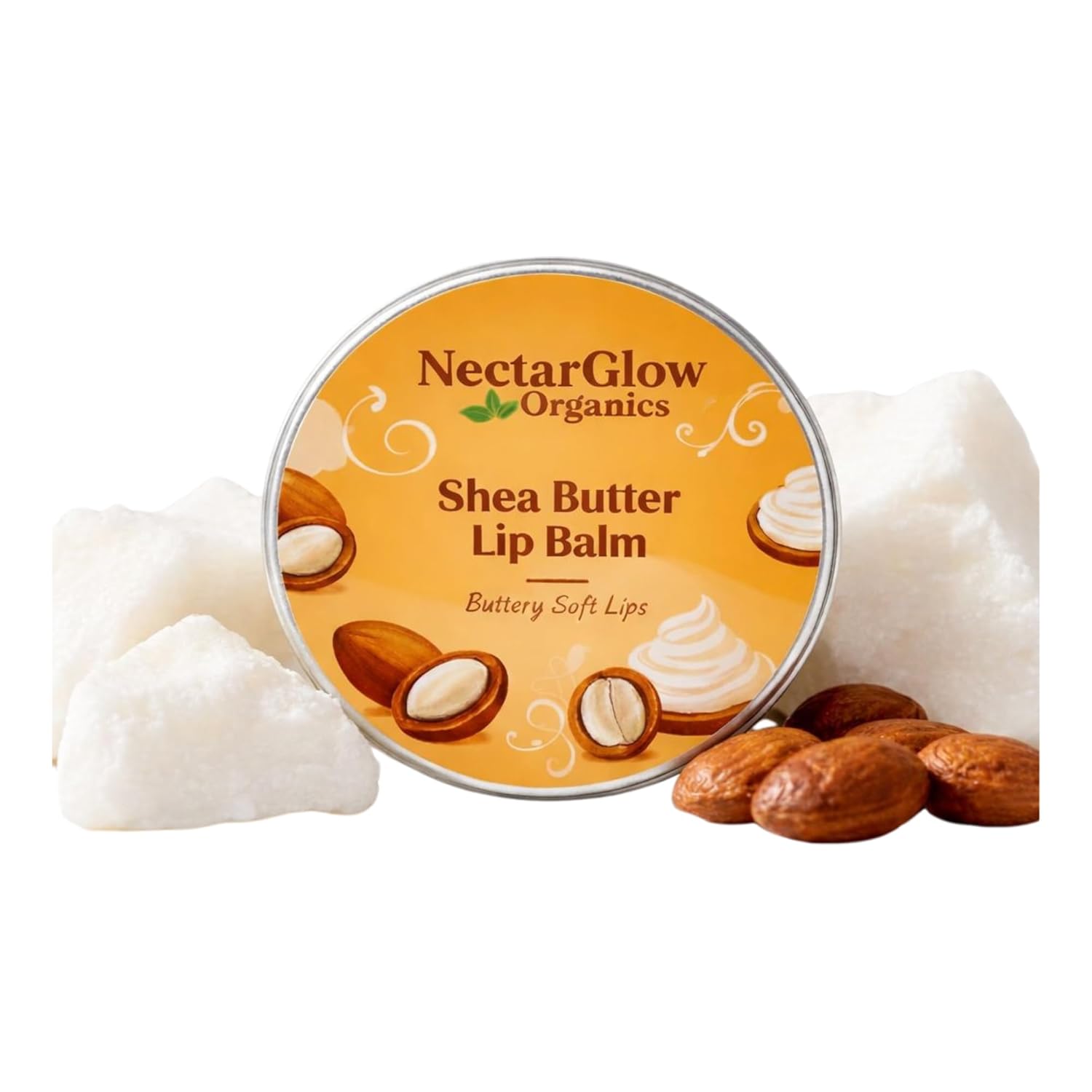 Shea Butter Lip Balm, 10g, Natural Finish, Yellow, Balm Form, Travel Size, Suitable for All Skin Types