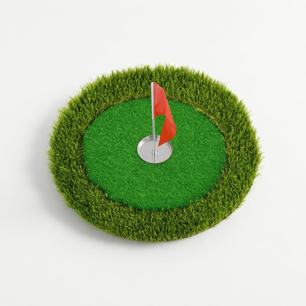 Golf Trainingsmatte Putting Matte Abschlagmatte Übungsmatte mit Realitätsnaher Unter Den Füßen Widerstandsfähiger Schaum für Wiederholte Schwünge Und, Oval 50 * 60cm