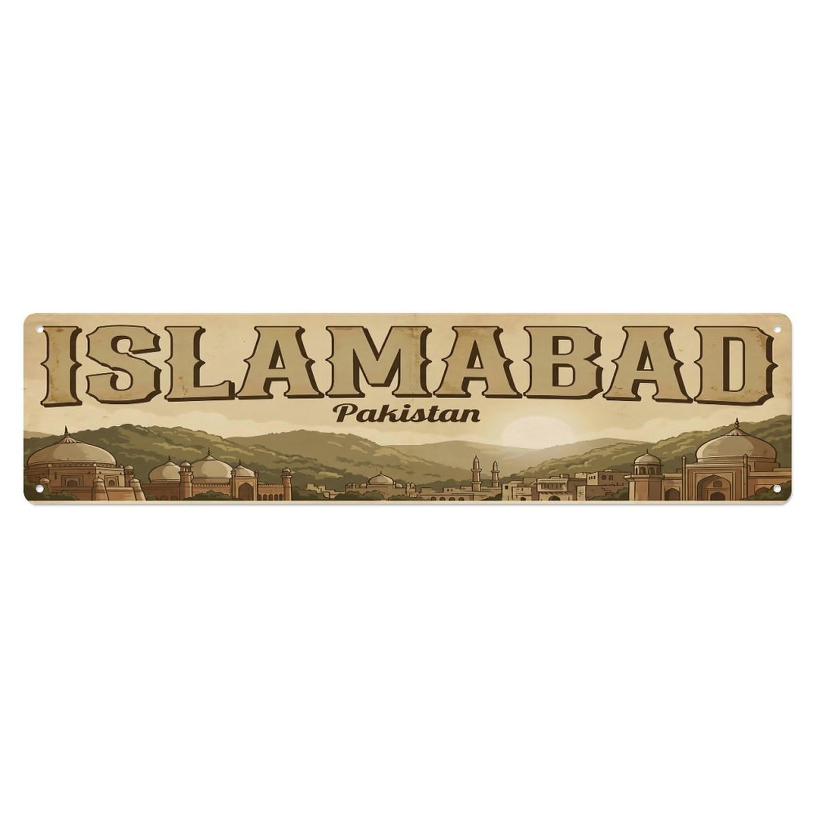 Vintage Travel Pakistan Islamabad Metal Tin Sign