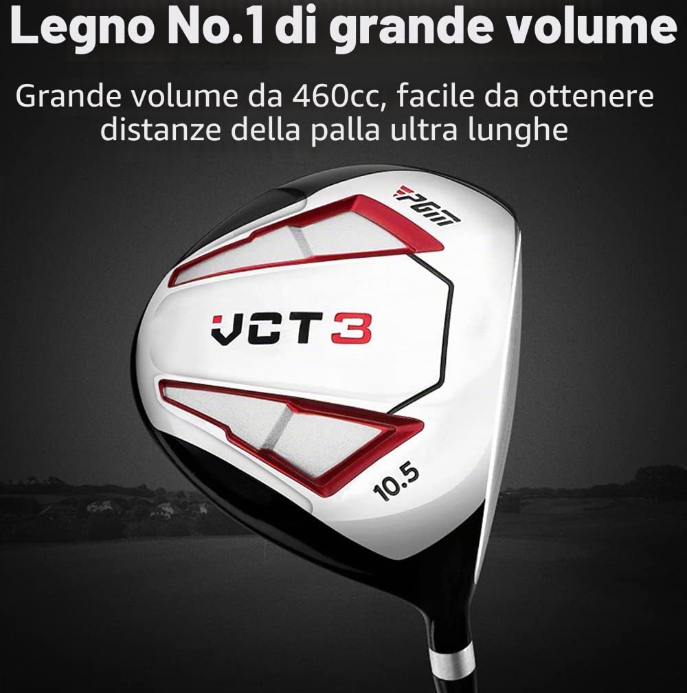 Set da Golf da Uomo,Set Completo per Principianti,12 Mazze da Golf e Sacca con Carrello,Stecca in Grafite,Mano Destra