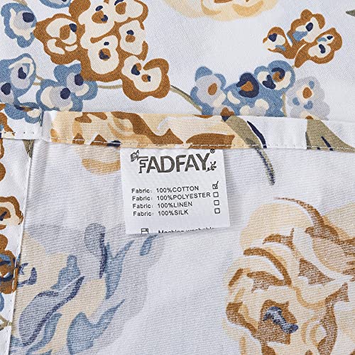 Fadfay Sheets Set Twin Xl Elegant Rose Floral Bedding Shabby White Flower Bed Sheets Vintage Floral Sheets Farmhouse Bedding 100% Cotton Girls Bedding With Deep Pocket Fitted Sheet 4Pcs, Twin Xl Size #TOP7