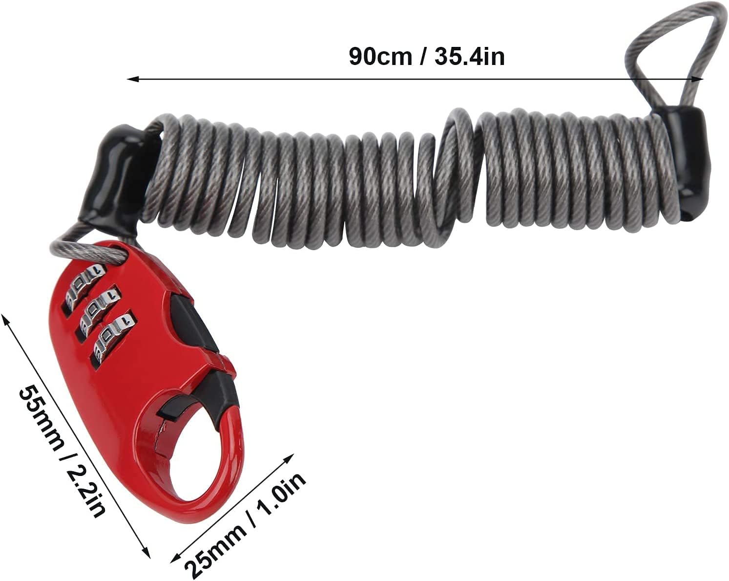 Bike Helmet Steel Cable Lock,Universal Portable Helmet Lock with Password Safety Steel Cable Lock Motorcycle Anti-Theft Lock Anti-Theft Lock