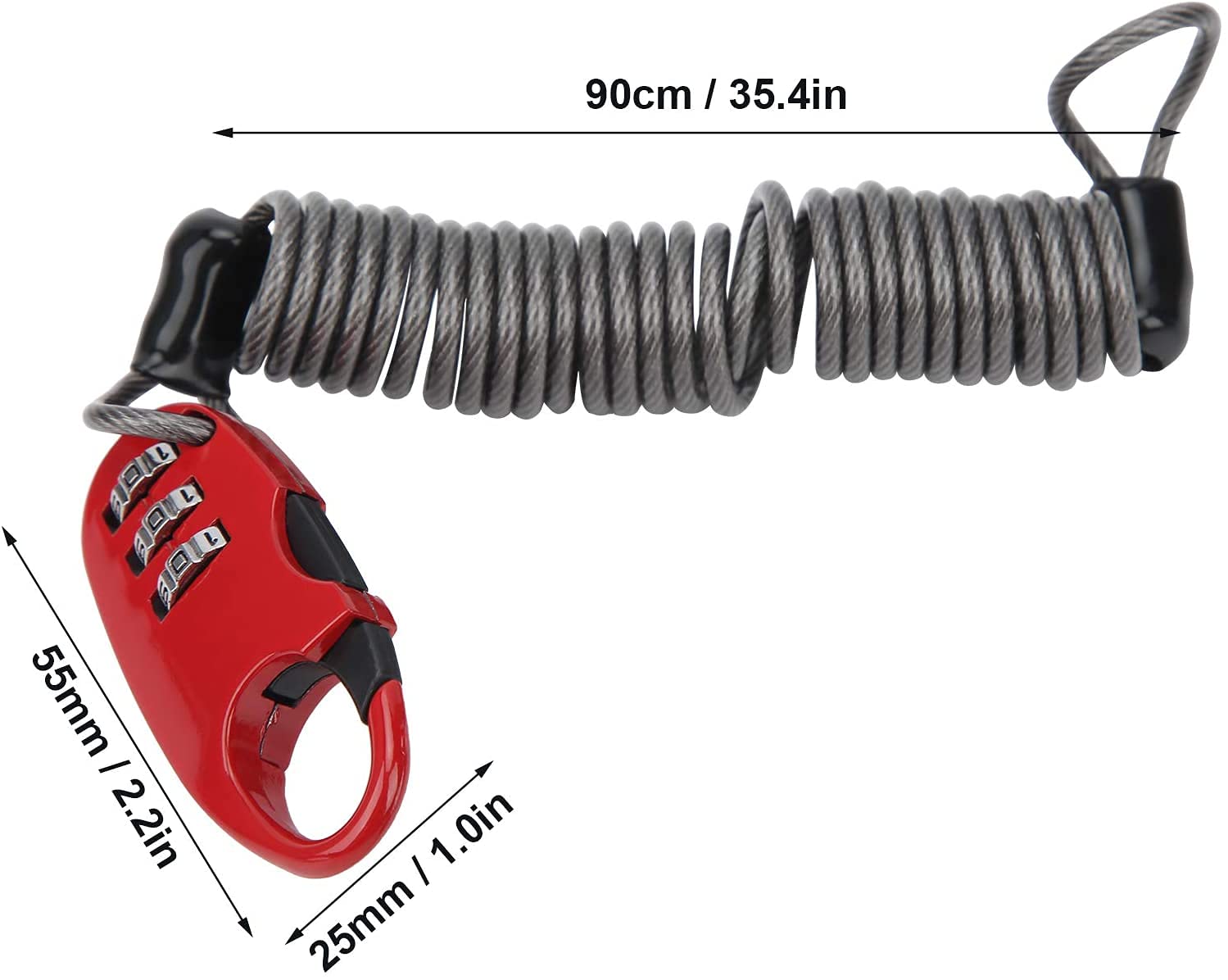 Candado de Cable de Acero para Casco de Bicicleta, candado portátil Universal para Casco con contraseña, candado de Cable de Acero de Seguridad, candado antirrobo para Motocicleta,