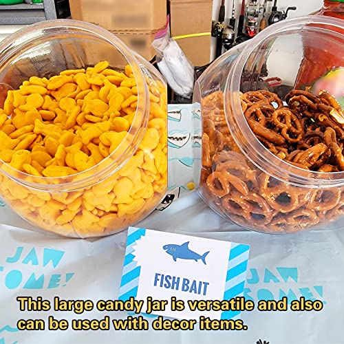 Woozettn Candy Jars With Lids,3 Pack-48 Oz Plastic Candy Jars Clear Cookie Container,Perfect Canister Container For Wedding & Home Décor Centerpiece,Decorative Kitchen Storage Jar #TOP5