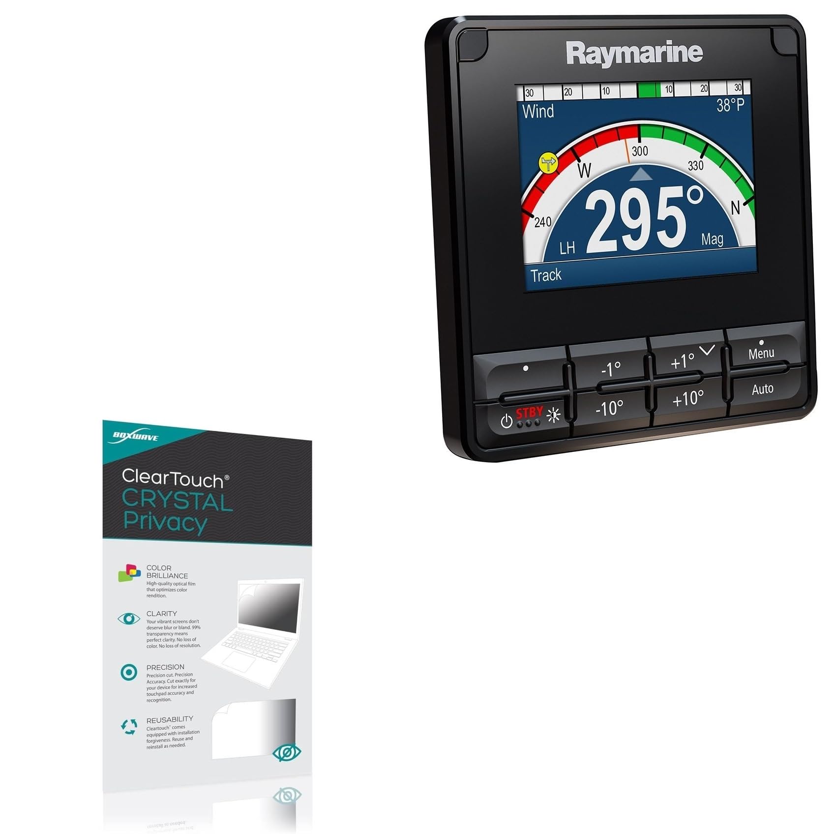 BoxWave Screen Protector Compatible with Raymarine P70s - ClearTouch Crystal Privacy (2-Pack), Privacy Screen Protector Flexible Film Clear