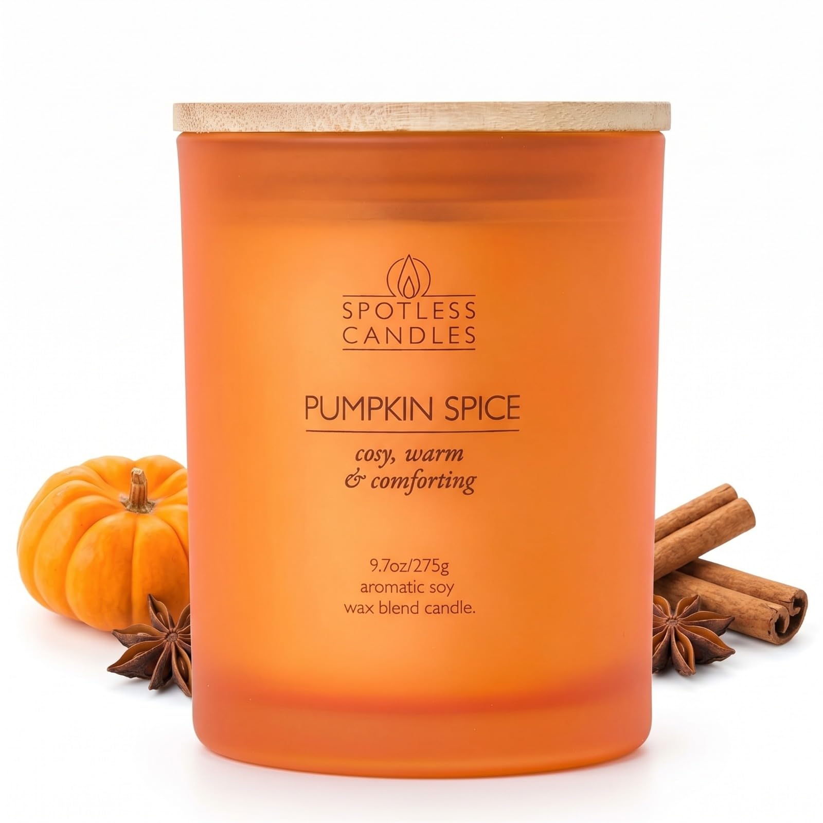 Bougie citrouille épicée Pumpkin Spice en coffret cadeau de luxe pour Noël