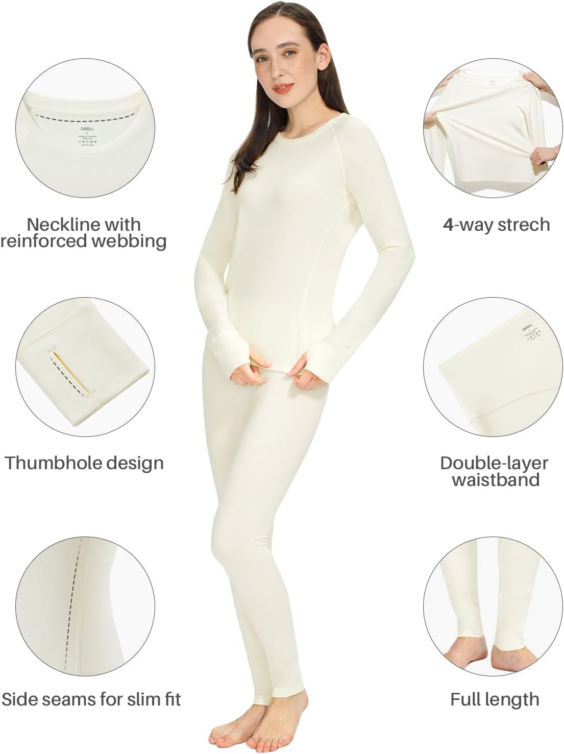 Thermal Underwear Women, Base Layer Long Johns for Cold Weather Ultra-Soft Thermal Sets Fleece Lined Top and Bottom - Image 4