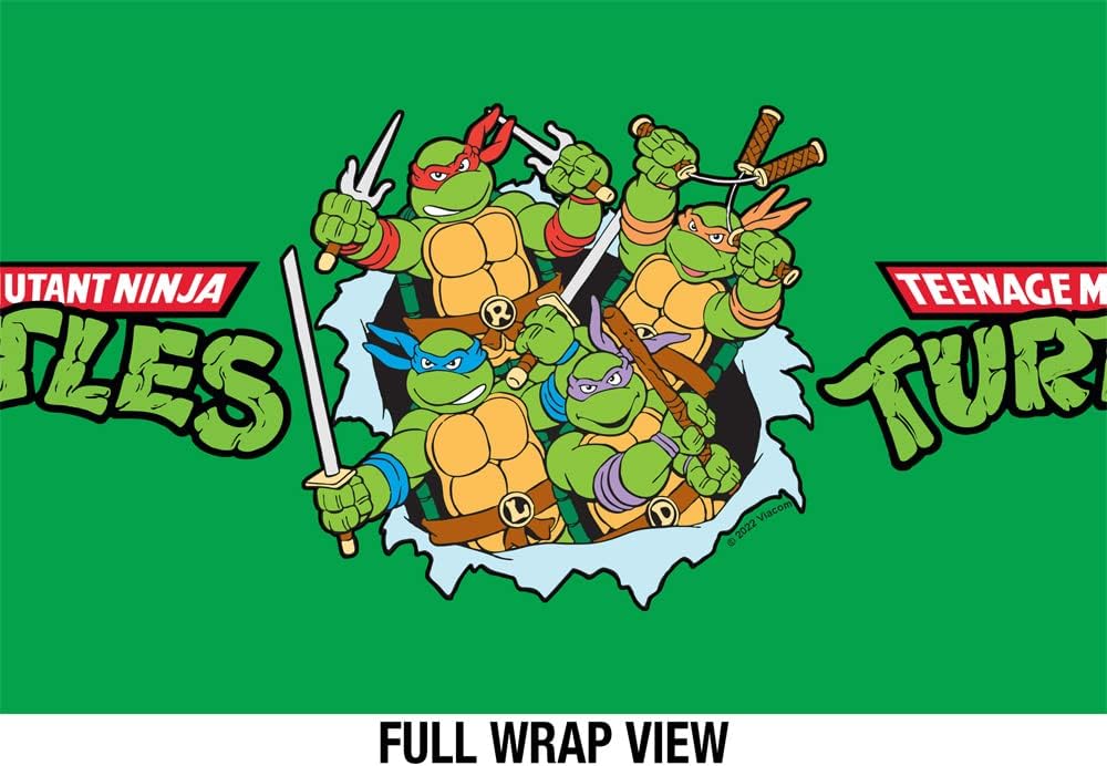 Teenage Mutant Ninja Turtles TMNT OFFICIAL Turtles And Logo 18 oz Insulated Water Bottle, Leak Resistant, Vacuum Insulated Stainless Steel with 2-in-1 Loop Cap