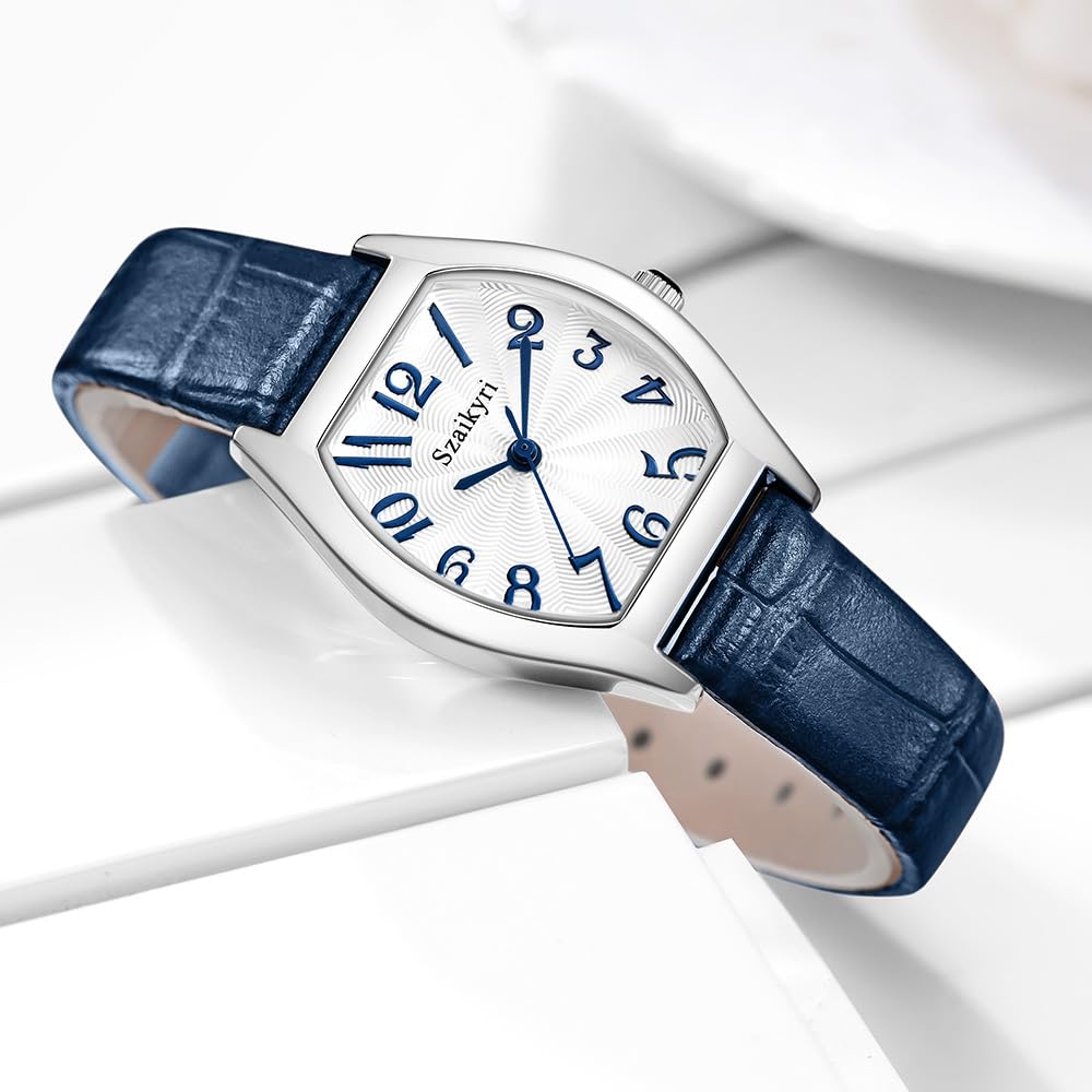 Szaikyri Classique Rectangulaire Montre Femmes avec Chiffres Arabes Faciles à Lire Montre de Dame de Tenue