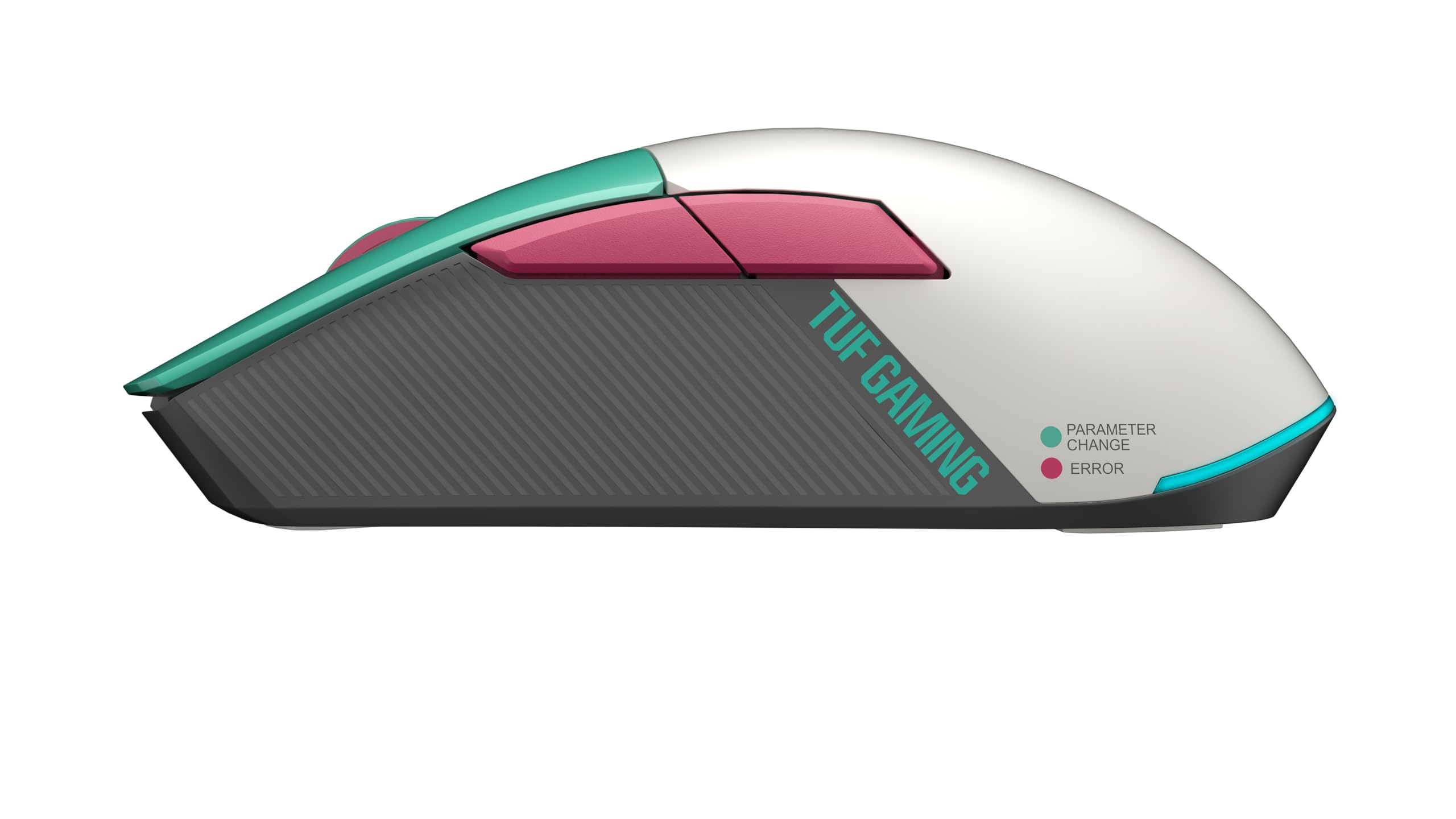 ASUS TUF Gaming Hatsune Miku Edition Mini mouse wireless – per destrorsi, 65 g, leggero, compatto, connettività tri-mode, DPI 12K, batteria fino a 134 ore, logo RGB Miku, supporto PC/Mac - Aqua