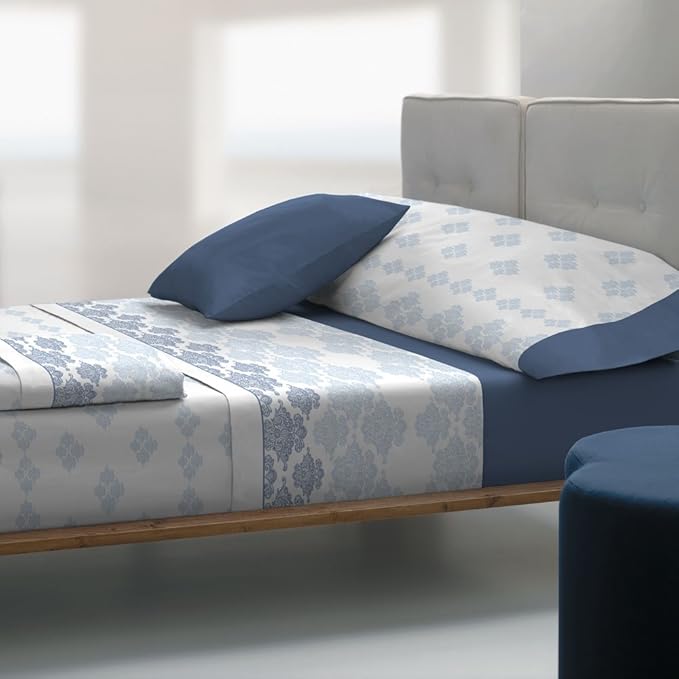 Juego de sábanas azul para cama de 150/160 cm