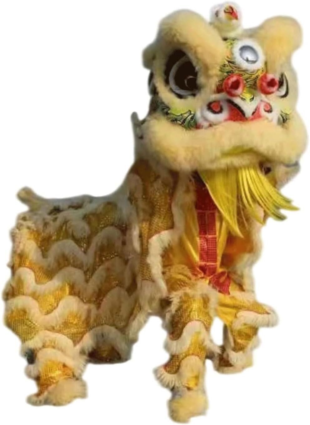 LoiYtrd Handheld Dragon and Lion Lion Dance Costume Lion Dance Suit Waking Lion Lion Head Lion Dance Prop Traditional Mascot Costume Student Performance Lion Dance Performance Lion Dance Mascot(D)