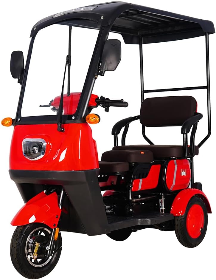 MT H40 Passenger Electric Golf Cart Elderly Scooters, 3-Wheel Electric Vehicles, Disabled Scooters, Pick up Children, Easy to Operate, no Driver's License Required
