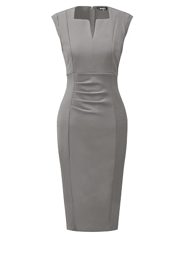 Allegra K Women's Sheath Dress Pencil Work Sleeveless Professional Office